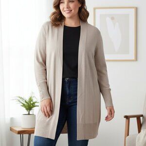 Cyrus Open Cardigan, Beige, Size 2X, NWT